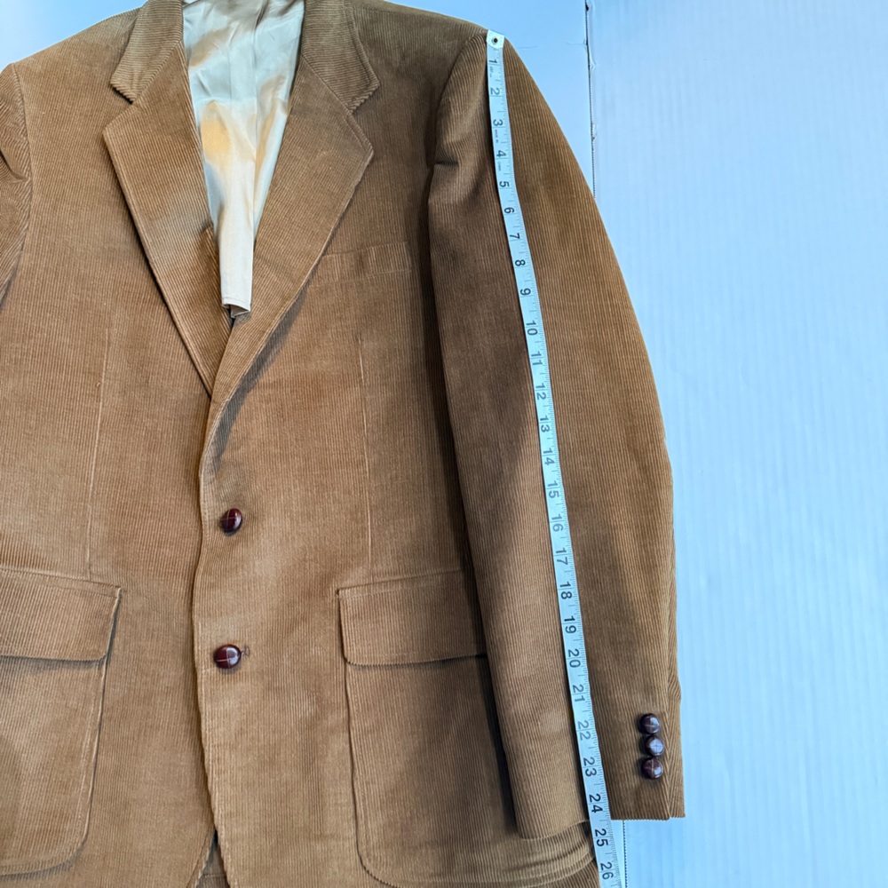 Haggar‎ Jacket Men's Vintage Corduroy Blazer in Dark Tan Size 40R - Picture 10 of 13
